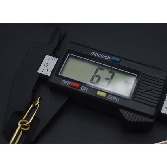 Real 14K Yellow Gold 7.5" Paperclip & round Linked Chain Bracelet 4.5 gr - Picture 6 of 7